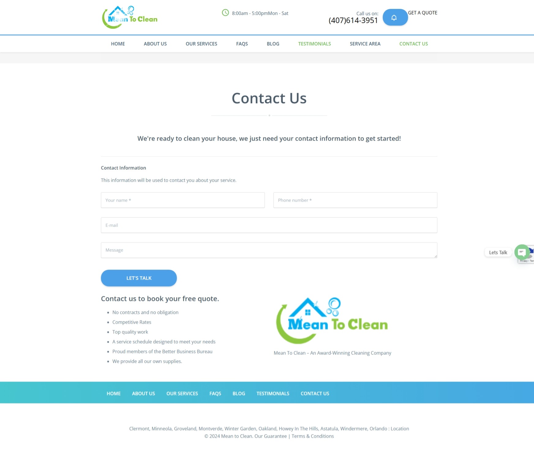 Contact Us meantoclean.com Betra Web - Betra Web