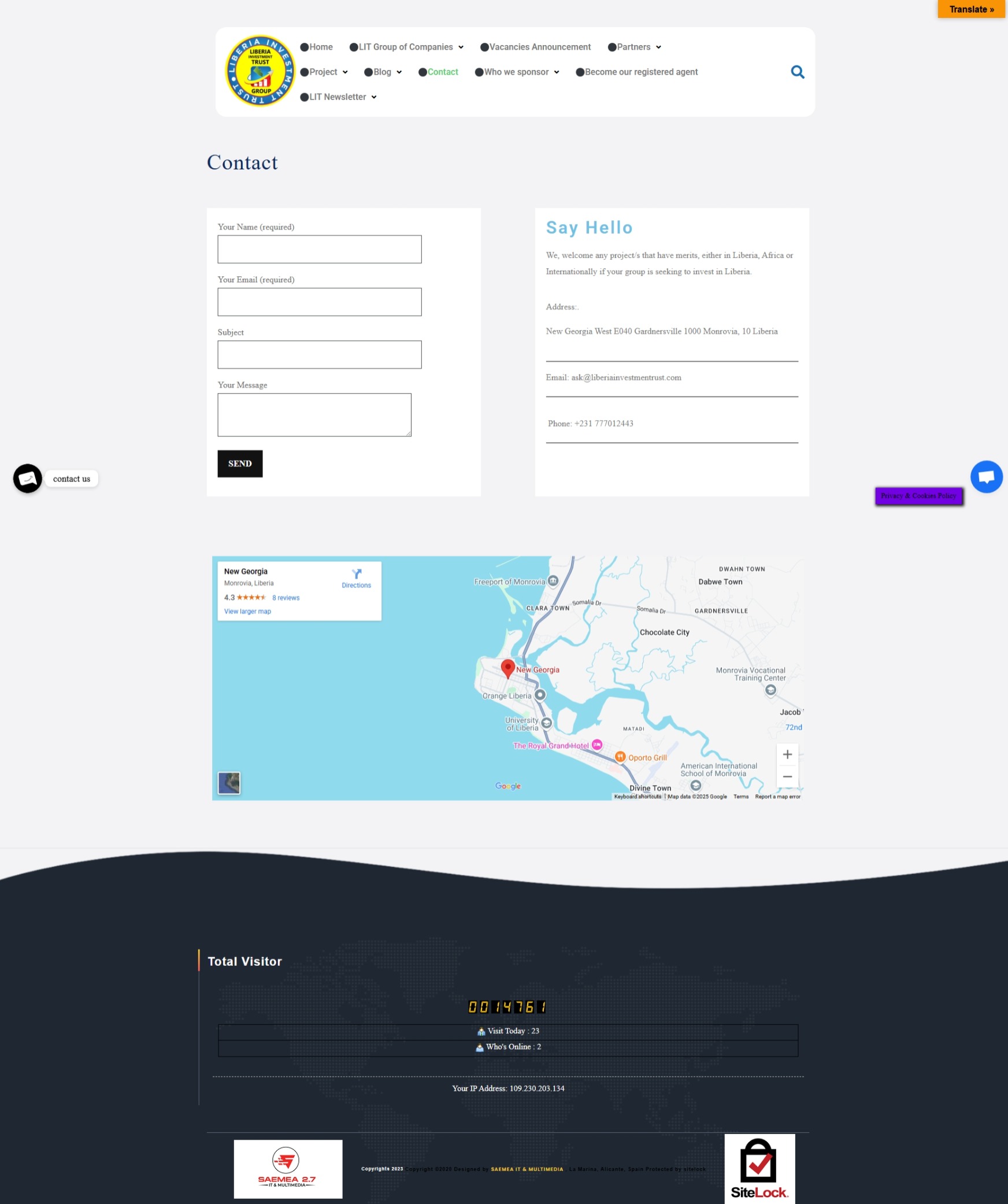 Contact liberiainvestmenttrust.com Betra Web - Betra Web