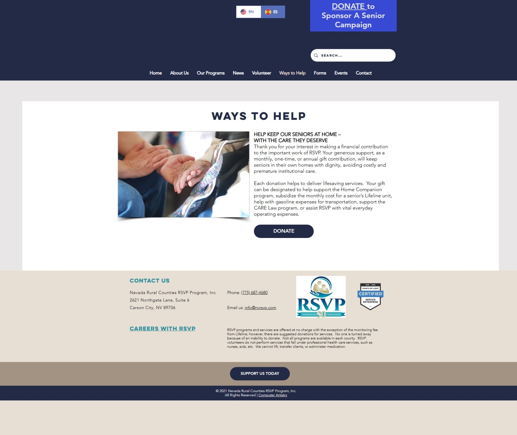 Donate nevadaruralrsvp.org Betra Web - Betra Web