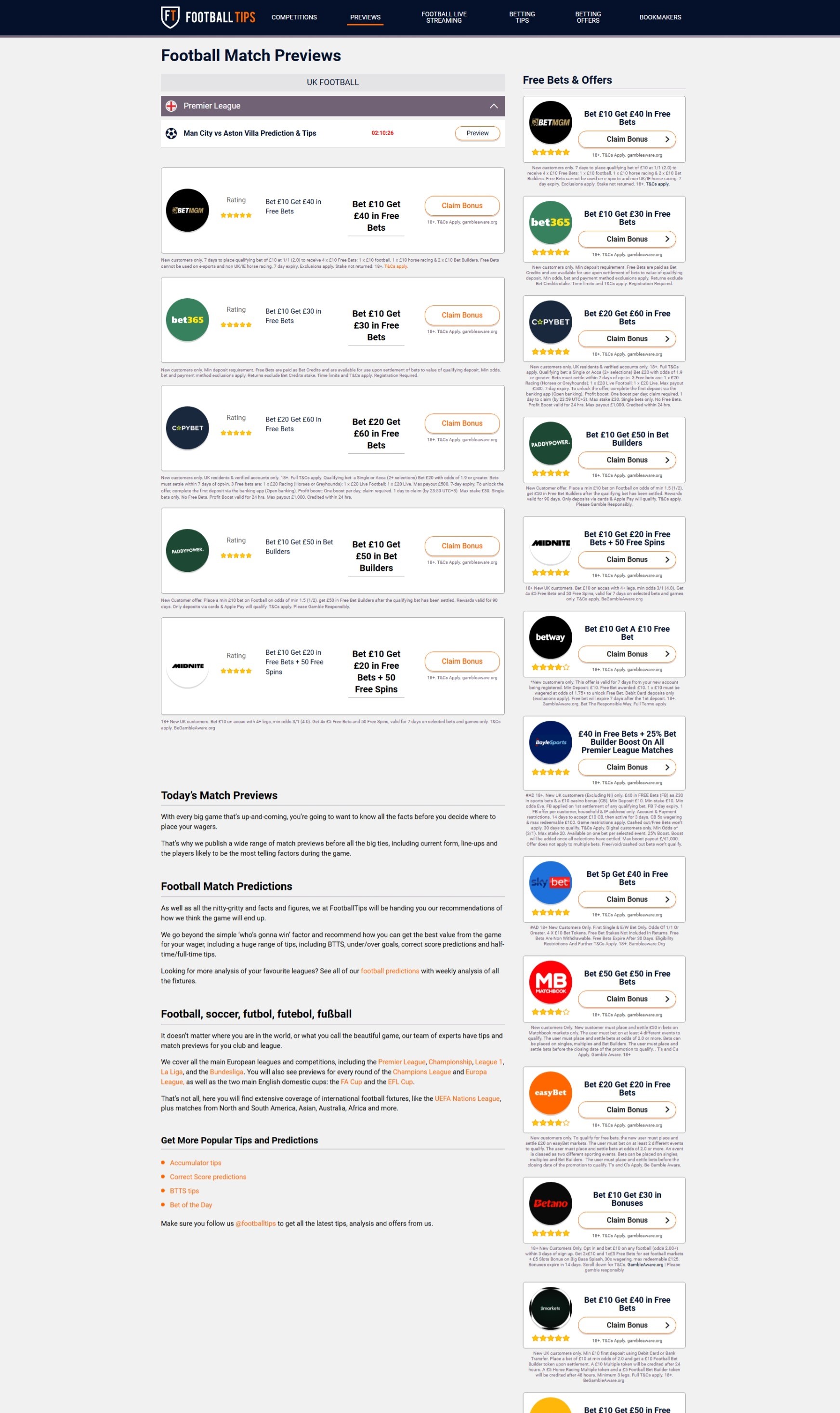 Previews footballtips.com Betra Web - Betra Web