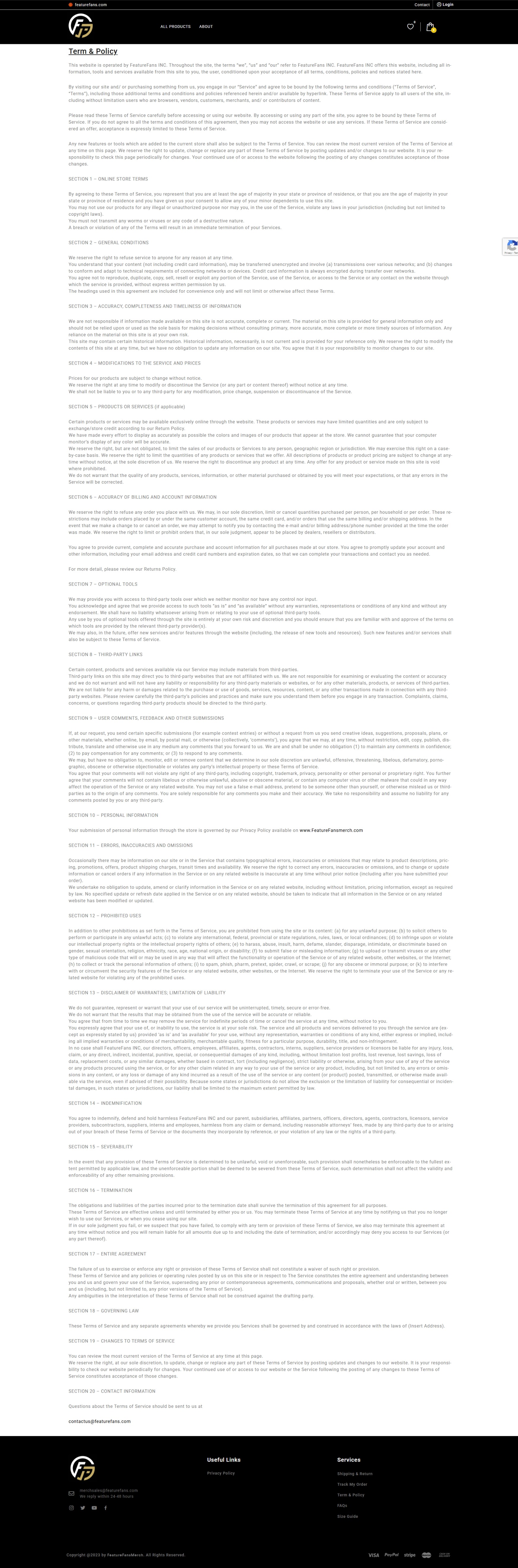 Terms Conditions featurefansmerch.com Betra Web 5 - Betra Web